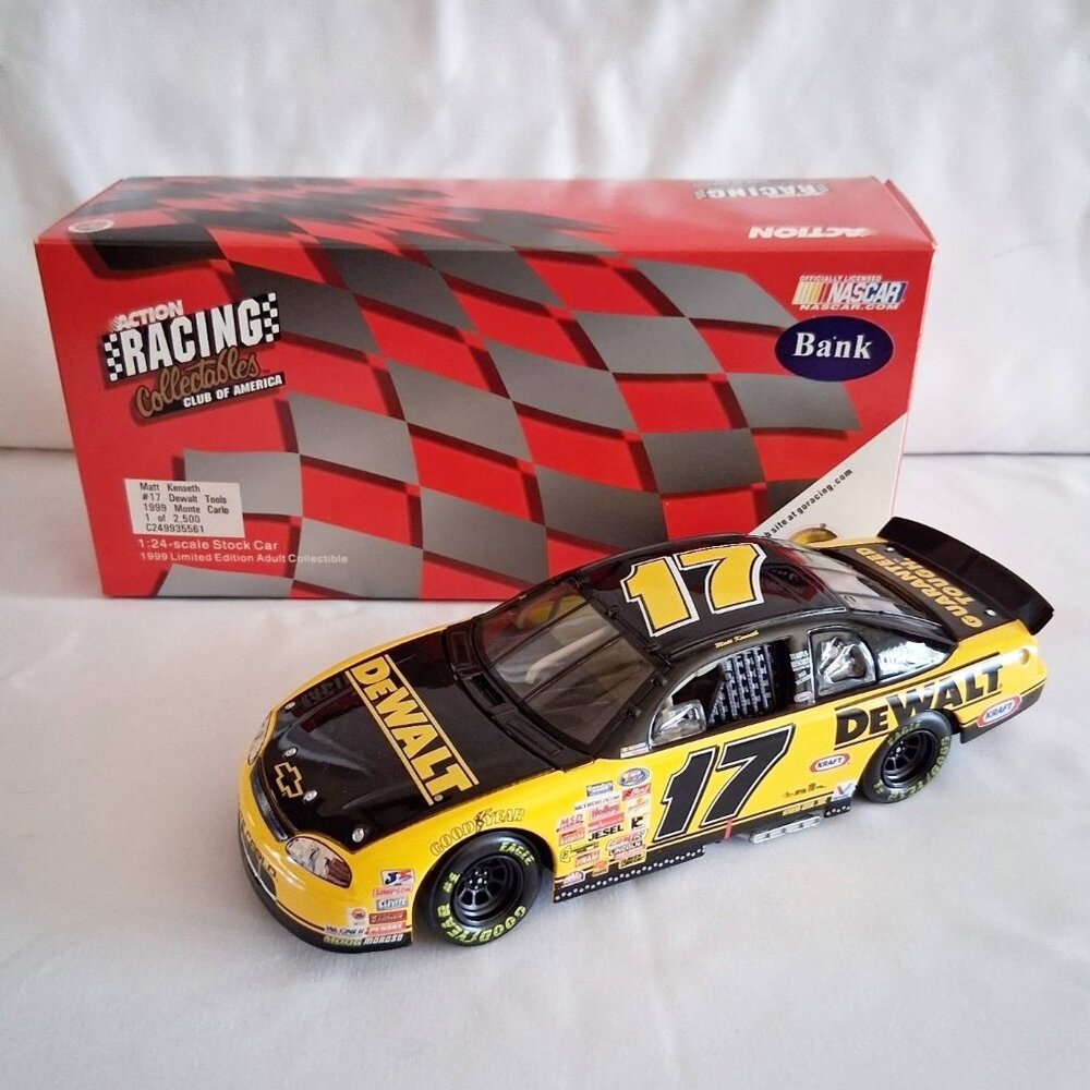 1999 Matt Kenseth #17 Dewalt Tools Monte Carlo 1 of 2,500 1:24 Diecast Car Bank